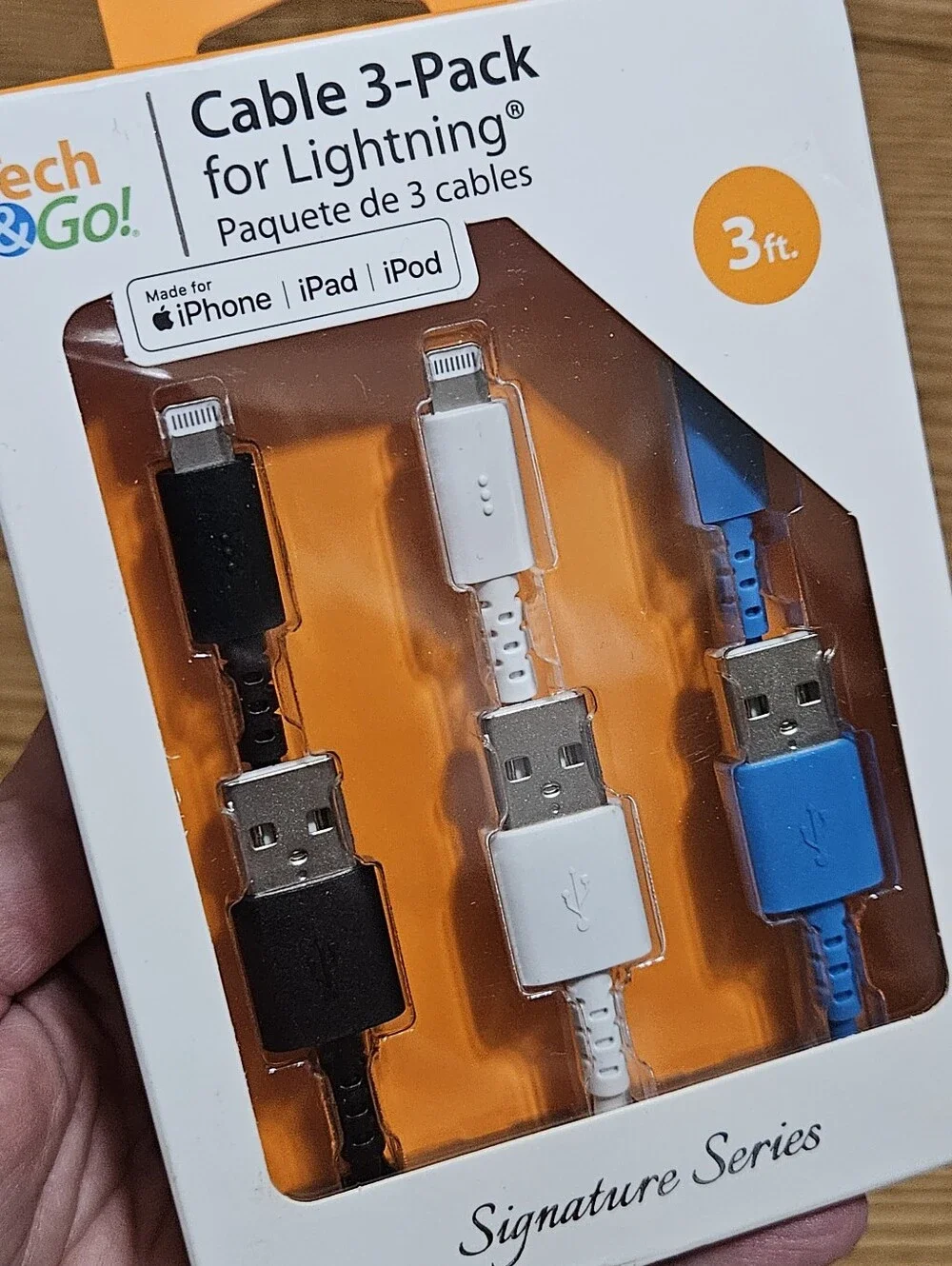 IPhone Ipad Lightening Charger Cable 3 Pack 3 Feet